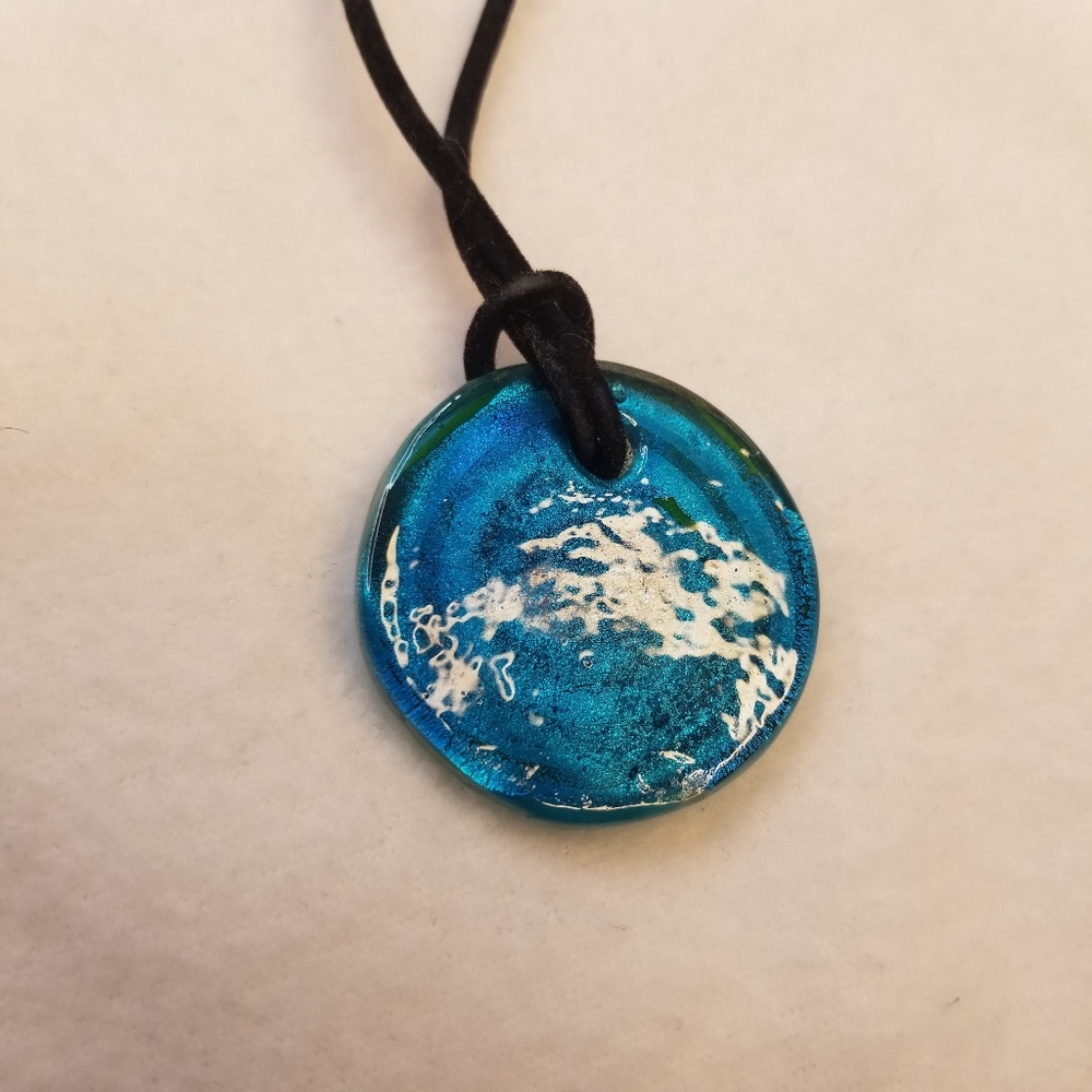 Boho Murano Like Glass Elegant Multicolor Pendant Necklace - Picture 3 of 4
